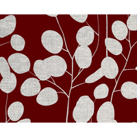 Eucalyptus grey on deep red background