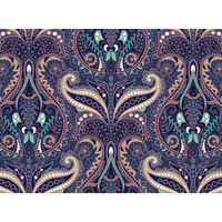 Paisley fabric panel 4 for convertible leather bags